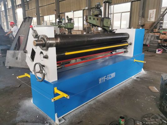 Mesin Rolling Bending Plat Kecil Asimetris W11F Initial Pinch 3 Rollers 2000mm